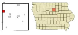 Location of Alexander, Iowa