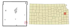 Location within Franklin County and Kansas