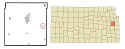 Location within Franklin County and Kansas