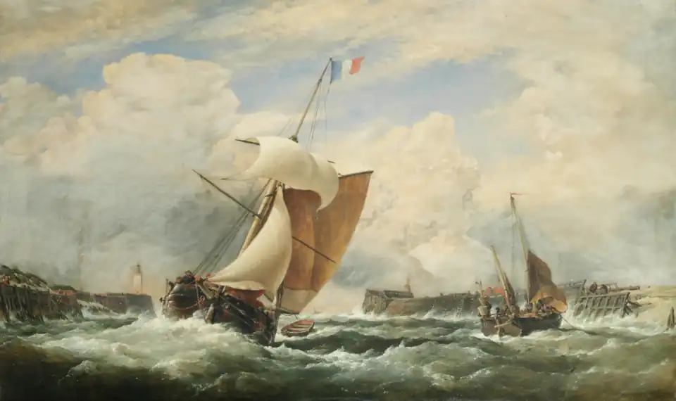 French Sloop Entering the Harbour of Tréport, 1869