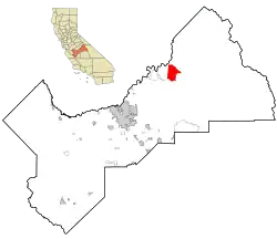 Location in Fresno County and the state of California