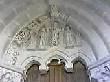 Unfinished decoration on the tympanum of the inner door.