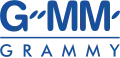 GMM Grammy logo, "G••MM•" on top, "Grammy" on bottom, in between them is the blue line