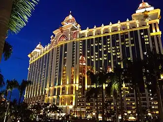 The Galaxy Macau at night in Cotai, Macau