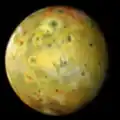 Low-resolution images of the anti-Jupiter hemisphere of Io, showing the effects of the Thor eruption in August 2001[1]