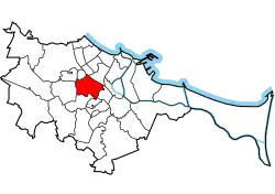 Location of Wrzeszcz Górny within Gdańsk