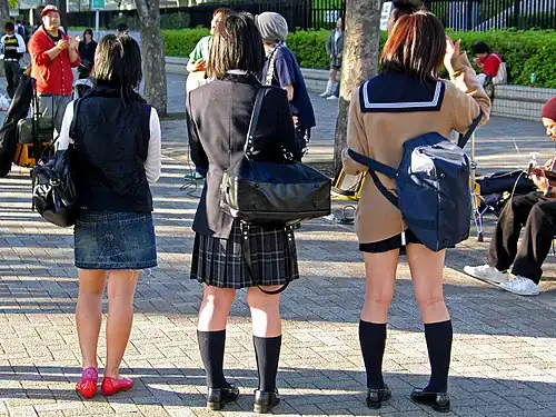 Girls wearing seifuku in Tokyo, 2007