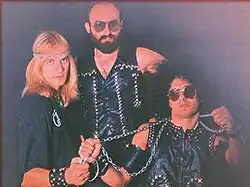 The 1981-1984 Gordi lineup, from left to right: Slobodan Svrdlan, Zlatko Manojlović, Čedomir Petrović