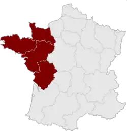 The Grand Ouest according to researcher Jean-Pierre Peyon.[5]