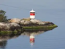 Granholmen lighthouse, at the western end of Granholmen.
