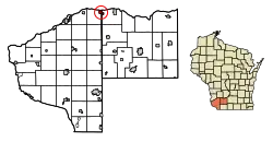 Location of Muscoda in Grant County, Wisconsin.