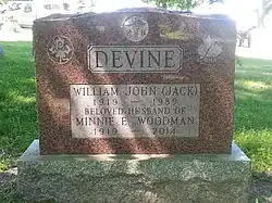 Devine's gravestone