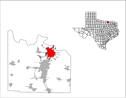 Location of Denison, Texas