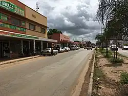 The Great North Road (T2) in Kabwe, just east of its intersection with Buntungwa Street