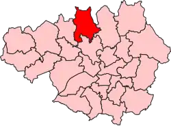 Boundary of Bury North in Greater Manchester