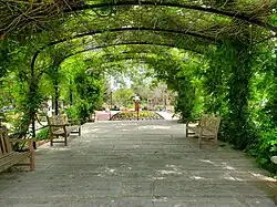 The Green Archway facing the Rose Garden.