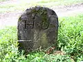 East side of a boundary stone, inscribed with HD for Hesse-Darmstadt