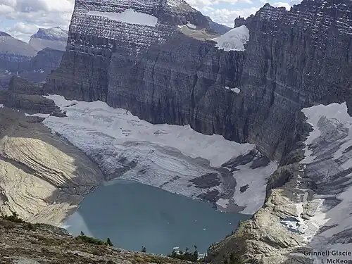 Grinnell Glacier from Lower Grinnell Ridge in 2017