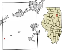 Location of Kinsman in Grundy County, Illinois.