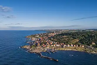 Gudhjem, aerial view