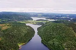Large scale joint valley landscape at The High Coast, Ångermanland.