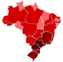 H1N1 Brazil map by confirmed cases