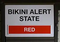 Bikini state signage at the Hack Green bunker.