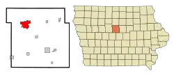 Location of Webster City, Iowa