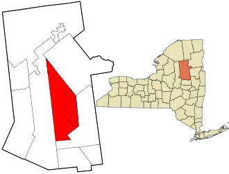 Location in Hamilton County and the state of New York
