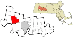 Location in Hampshire County in Massachusetts