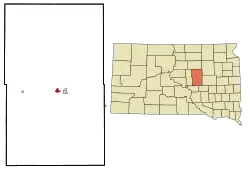 Location in Hand County and the state of South Dakota