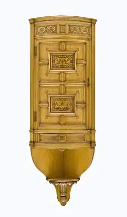Hanging corner cabinet (ca. 1875), Los Angeles County Museum of Art.