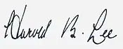 Signature of Harold B. Lee