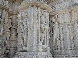 Carvings on ancient temple of Harshad on Koyla Hill