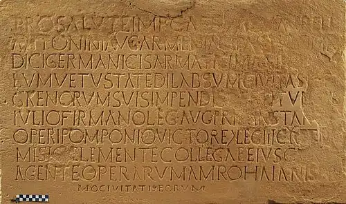 Hegra Roman inscription dedicated to Emperor Marcus Aurelius