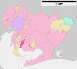 Location of Hekinan in Aichi Prefecture