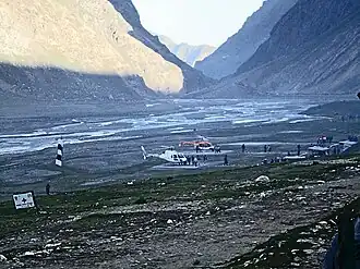 Helicopter service up to panjtarni en route to the Amarnath Cave Temple