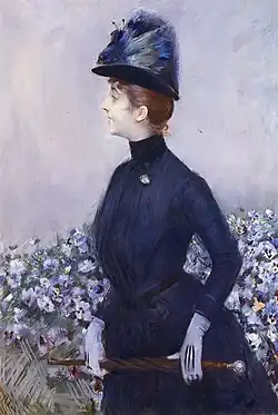 Lady with Flowers, pastel on linen, 1910