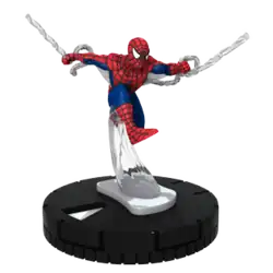 Spider-Man swinging through the air, attached to a black base.