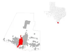 Location within Hidalgo County