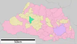 Location of Higashichichibu in Saitama Prefecture