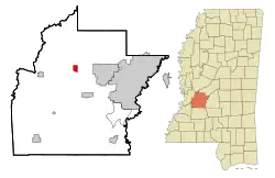 Location of Bolton, Mississippi
