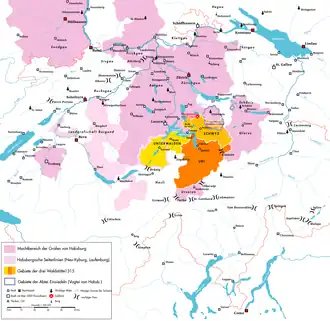 Switzerland in 1315, before the Battle of Morgarten.