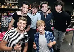 HomeTown in 2015. Clockwise from left: Dayl Cronin, Cian Morrin, Ryan McLoughlin, Brendan Murray, Josh Gray and Dean Gibbons.