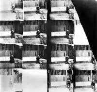 Sequence of 12 complete frames + 4 partial frames, from National Science Museum, London circa 1931. (Courtesy NMPFT, Bradford) NMPFT. Filmed in Paris before 18.08.1887.