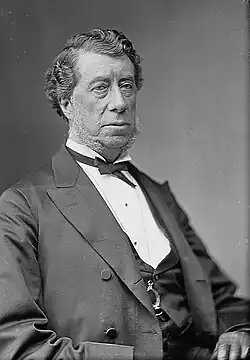 Studio black and white portrait of Hamilton Fish in his elder years.