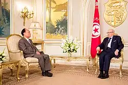 Essebsi with Secretary-General of the ITU Houlin Zhao.