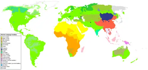 The world's largest uncontroversial language families as of 2024