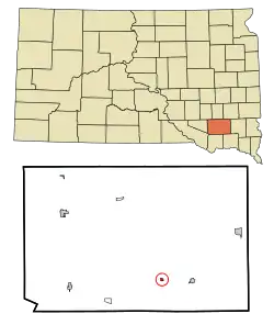 Location in Hutchinson County and the state of South Dakota