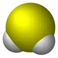 Spacefill model of hydrogen sulfide